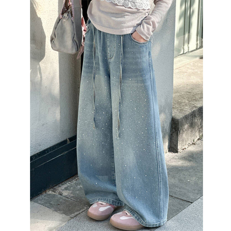 女童阔腿裤儿童牛仔裤2026新款春秋装韩洋气时髦大童女孩春装裤子