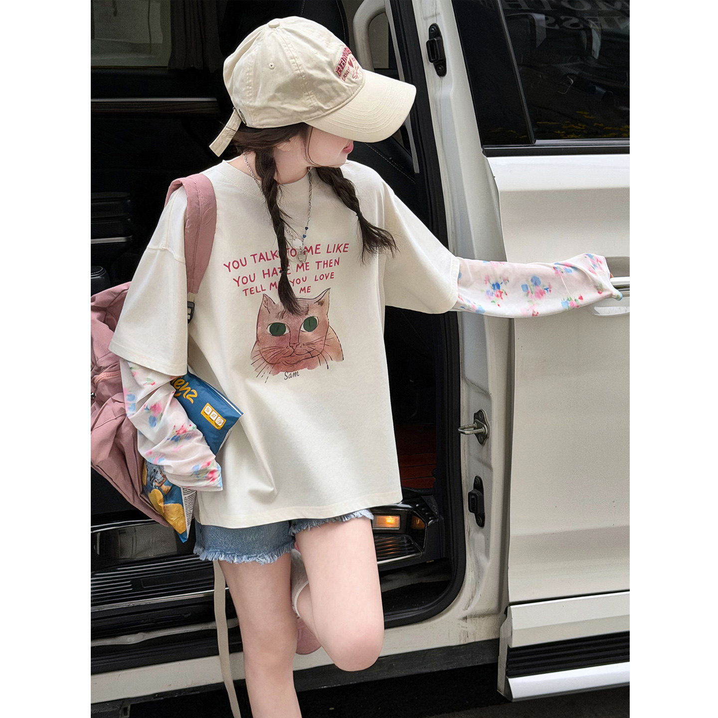 果儿kids假两件女童防晒衫儿童T恤夏季薄款2026夏装新款女孩长袖t