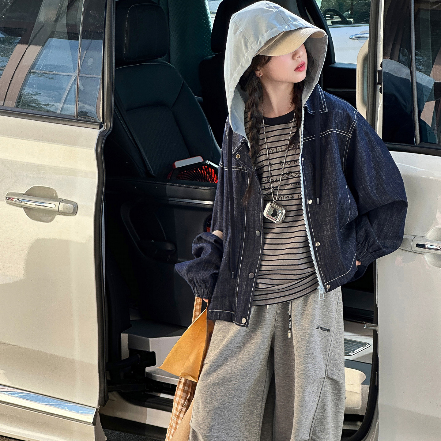 果儿kids假两件女童牛仔外套2026春秋新款儿童装网红女孩时髦衣服