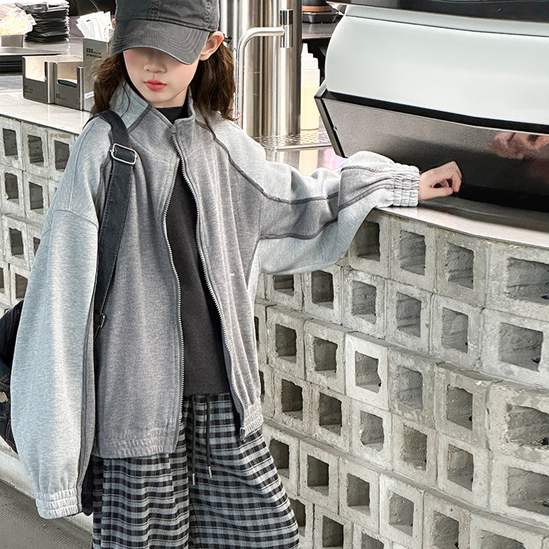 韩国童装女童秋装外套儿童休闲运动开衫卫衣2025新款大童女孩上衣