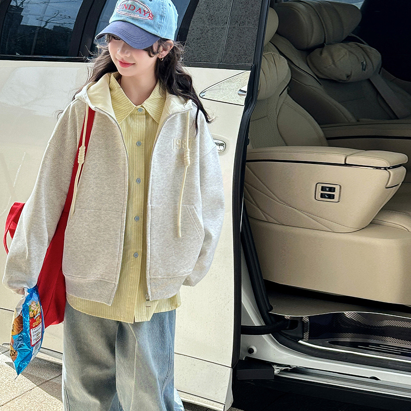 韩系女童外套儿童连帽卫衣开衫上衣2026春装新款春秋大童女孩衣服