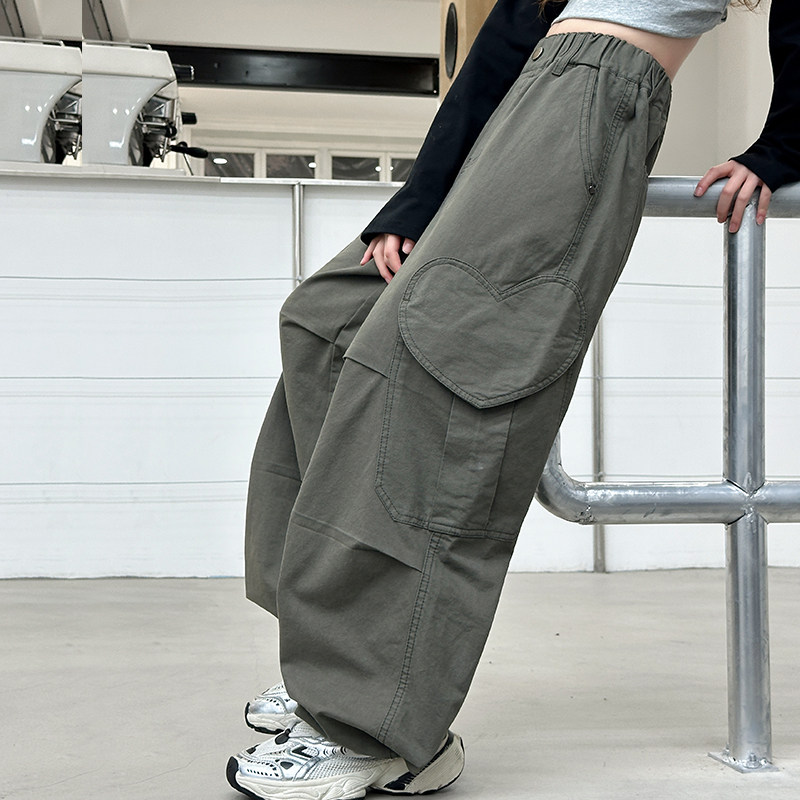 水洗棉女童工装裤儿童休闲裤子春秋新款2025大童秋装女孩时髦长裤