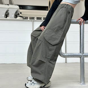 水洗棉女童工装裤儿童休闲裤子春秋新款2025大童秋装女孩时髦长裤