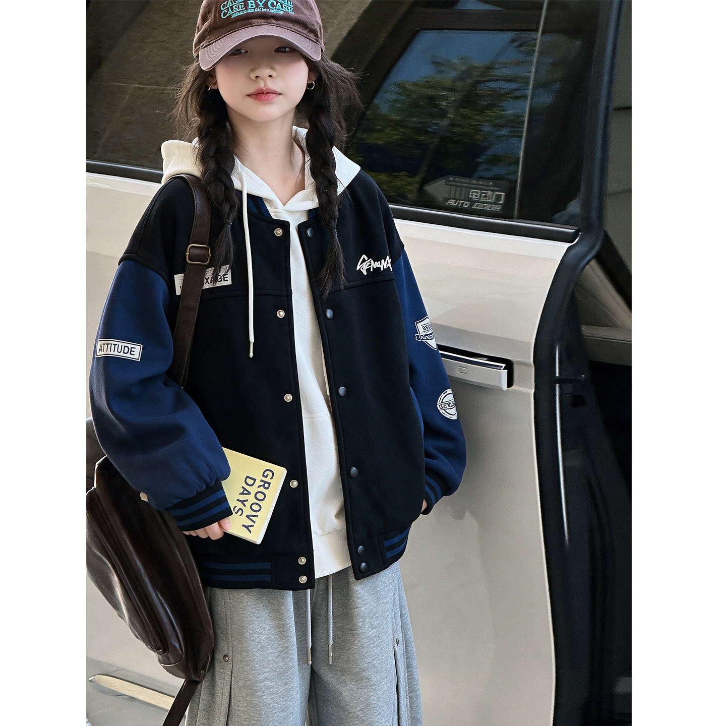 棒球服女童外套儿童卫衣开衫秋装
