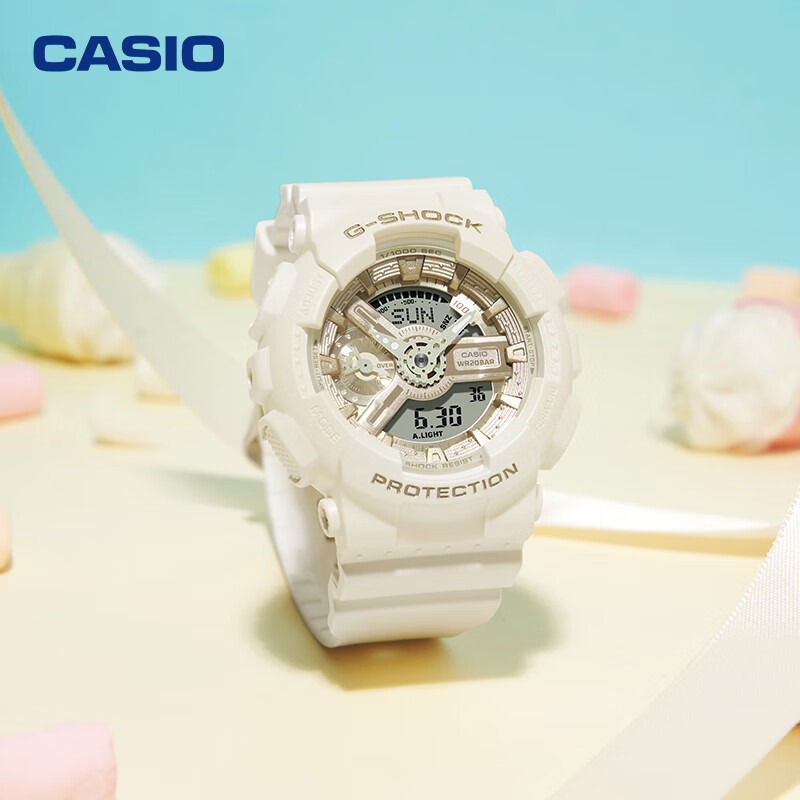 卡西欧手表女G-SHOCK运动双显时尚潮流独角兽学生礼物GMA-S110ST