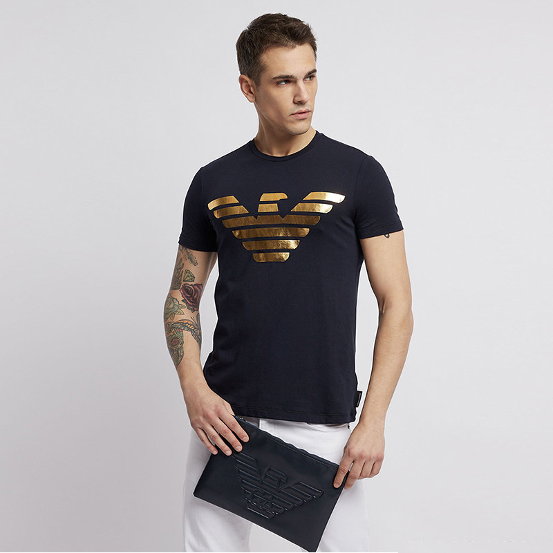 armani ea 阿玛尼短袖t恤 休闲奢品男装 大金鹰夏季纯棉汗衫