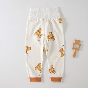 婴儿高腰护肚裤纯棉a类秋裤肚围睡裤长裤女童男童裤子安阳婴童装