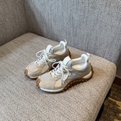 休闲运动厚底阿甘鞋 女百搭系带德训鞋 2026春季 新款 TFM 丝绸白