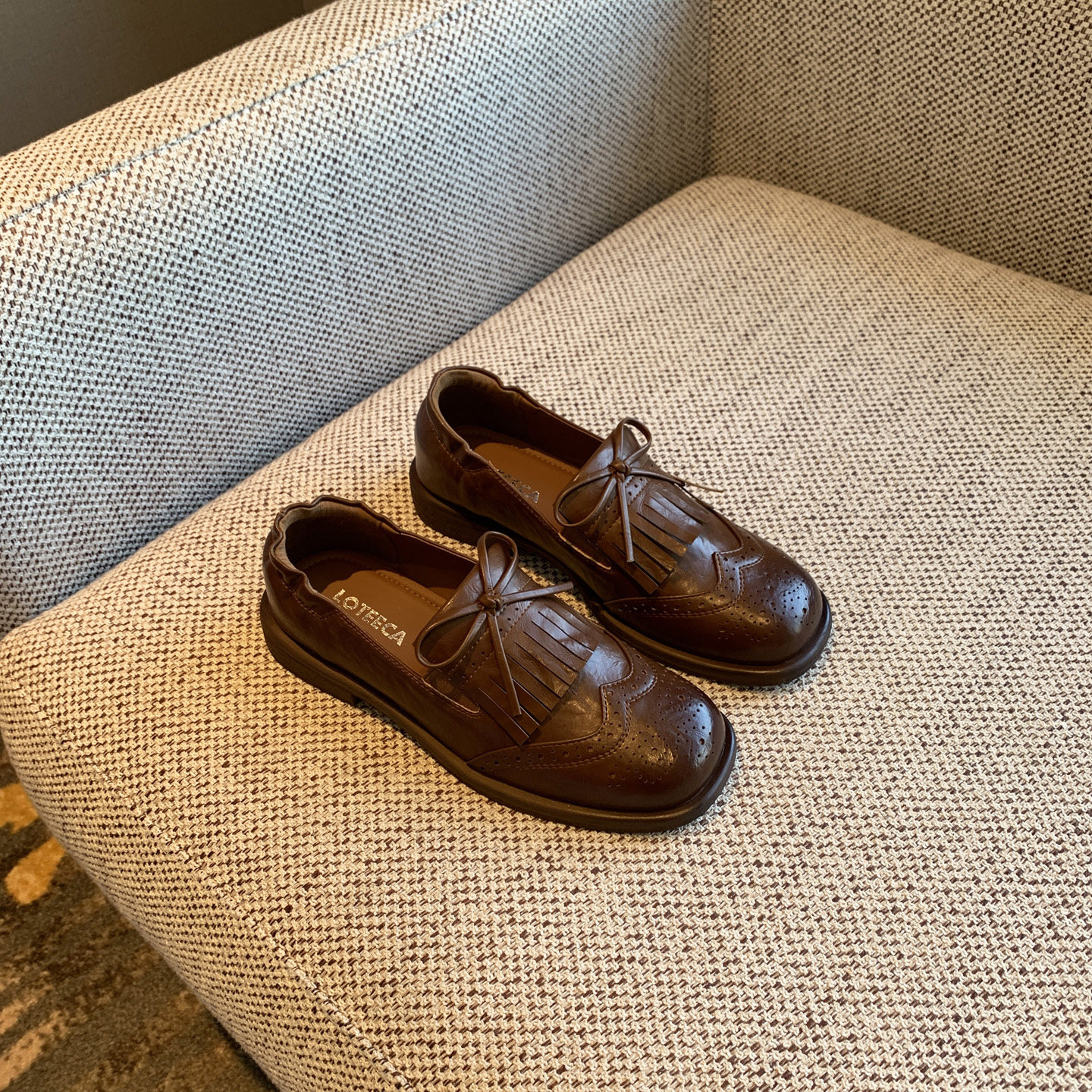 【TFM】2026新款英伦风布洛克鞋女复古流苏蝴蝶结平底小皮鞋单鞋,女鞋,牛津鞋/布洛克鞋/德比鞋,淘宝优惠券,粉丝福利购,淘宝优惠卷