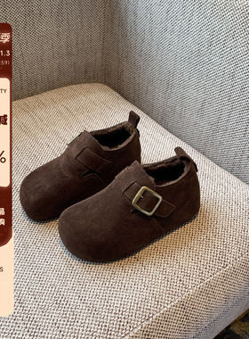 【TFM】内增高4CM~牛反绒魔术贴勃肯鞋女舒适百搭加绒棉鞋子冬季