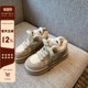 棉鞋 子 加绒厚底板鞋 女保暖加厚雪地靴真皮低帮毛毛鞋 TFM 冬季