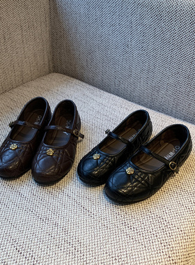 【TFM】2026春季新款菱格纹玛丽珍鞋女平底一字带扣软底浅口单鞋