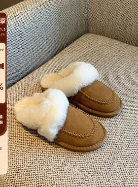 【TFM】拖鞋女外穿平底2CM包头半拖女新款百搭一脚蹬懒人勃肯拖鞋