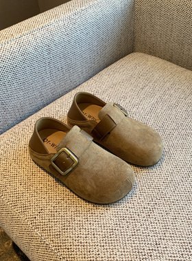 【TFM】2026春季新款绒面复古勃肯鞋女内增高厚底魔术贴休闲单鞋