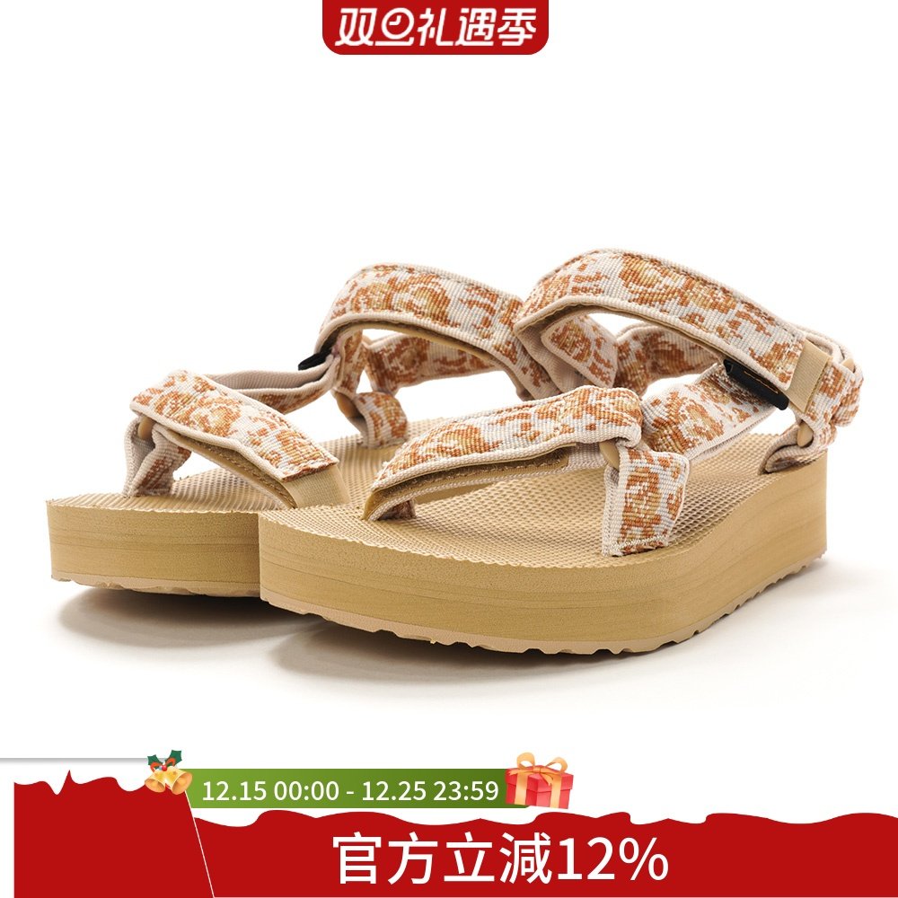 TEVA女子厚底花色织带凉鞋