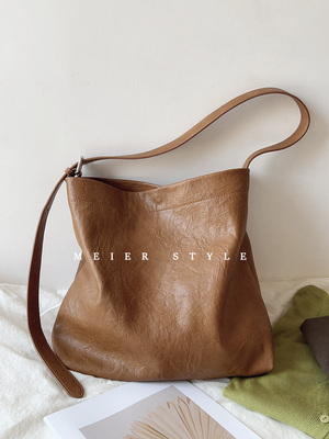 软皮托特包大容量单肩斜挎包