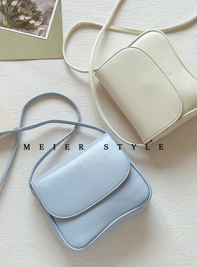 韩风ins小清新时尚百搭小方包单肩斜挎小包包饼干包红色银色女包