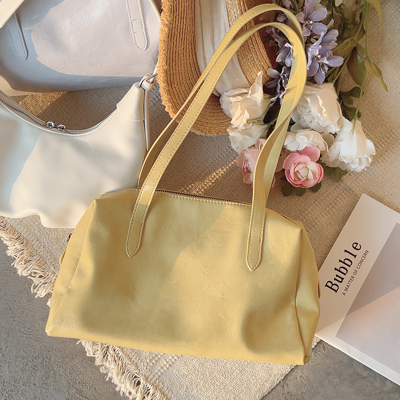 韩国ins马卡龙软皮托特包百搭大容量腋下单肩包手提包保龄球包包