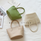 2024春夏新款 单肩斜挎包女包 马卡龙菜篮子水桶包手提包子母包时尚