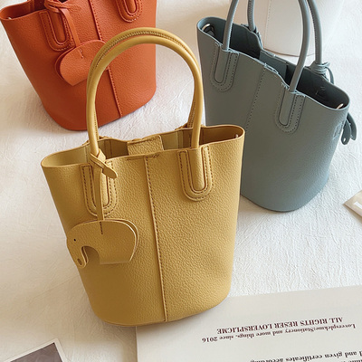 2025春夏新款马卡龙水桶包手提包子母包休闲百搭单肩斜挎小包包女