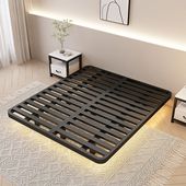 悬浮床架现代简约宾馆酒店单人铁艺床卧室双人床网红钢架公寓矮床