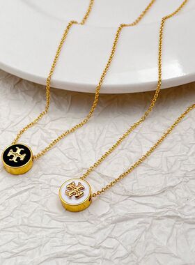 18K镀金珐琅字母项链潮流