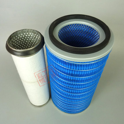 K1833空气滤芯适配上柴6135收割机龙工装载机压路机空滤清器格