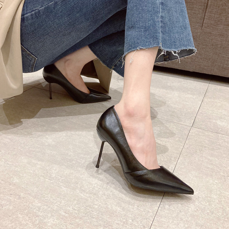 2021 Spring and autumn season new pattern formal wear Versatile Occupation High-heeled shoes Stiletto Single shoes Tip temperament work blackin the Women's Shoes, Low shoes  category - from Buy2taobao.com to provide professional Taobao agent buy service
