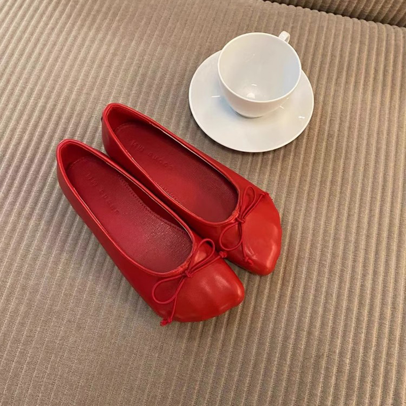 春秋新款平底低跟方头单鞋瓢鞋夏