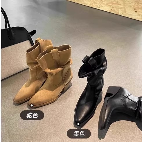 牛仔堆堆靴方头切尔西短靴2025
