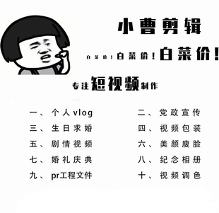 抖音短视频制作个人vlog代做ae年会片头企业宣传片记录片pr剪辑