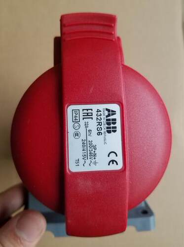 原装五极墙装工业插座 432RS6 32A 346-415V 防溅型 IP44询价