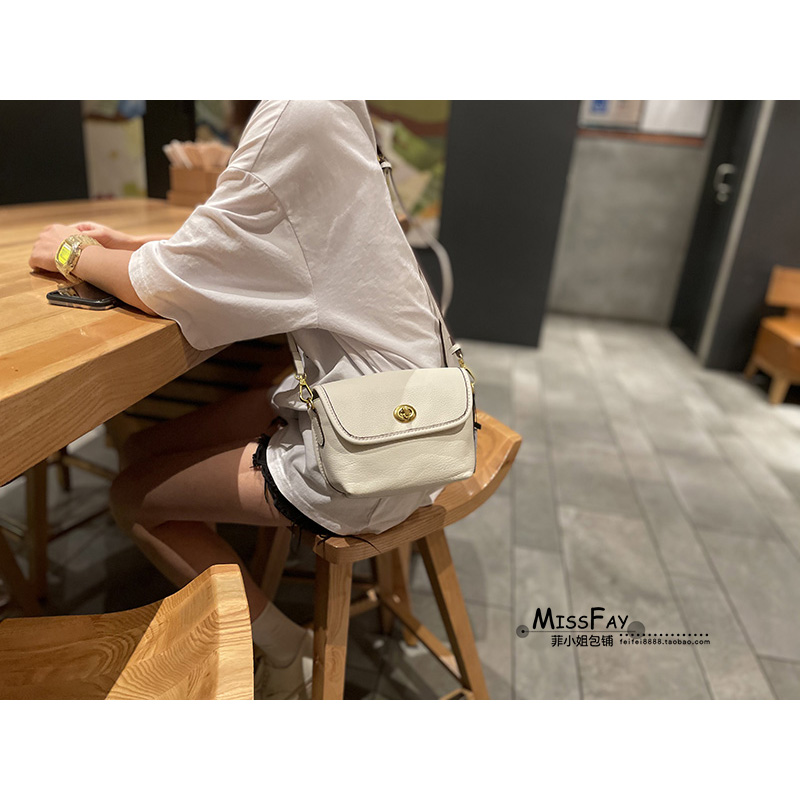 头层牛皮单肩斜挎小包包手机包女
