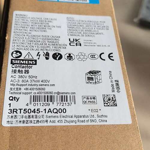 议价接触器3RT5045-1AQ00，，未封可维修