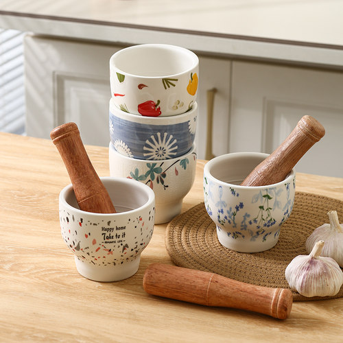 千顺陶瓷釉下彩蒜泥盅捣蒜器