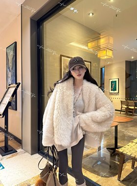 ENFUR | 本命托卡  不规则造型托卡半卷皮毛一体皮草外套GG78318