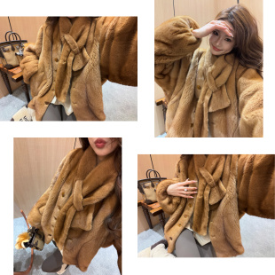 ENFUR | 伊顿美学 芬兰进口水貂皮草围巾两件套GG79175