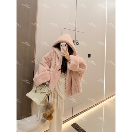 ENFUR | 柏林少女  毛绒绒紫金级连帽水貂皮草外套GG79166