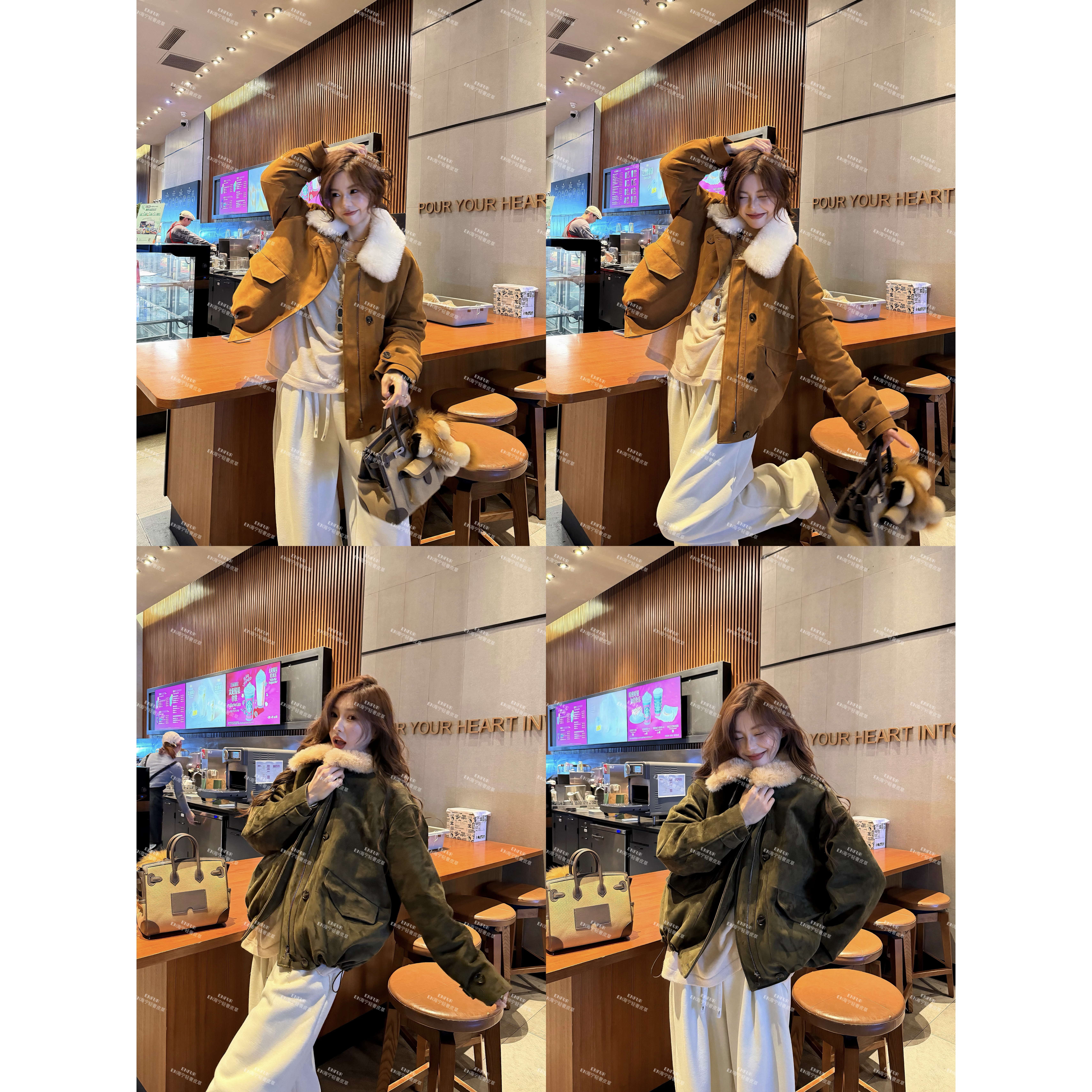 埃塞混种羊皮90白鹅绒羽绒外套