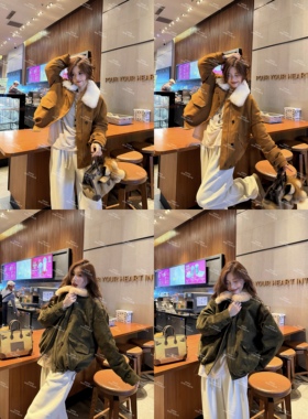 ENFUR | 温暖壁炉 埃塞混种羊皮翻领90鹅绒羽绒服GG77523