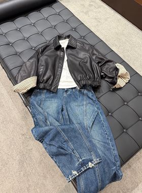 ENFUR | 美式休闲百搭弯刀中高腰牛仔裤EN8160