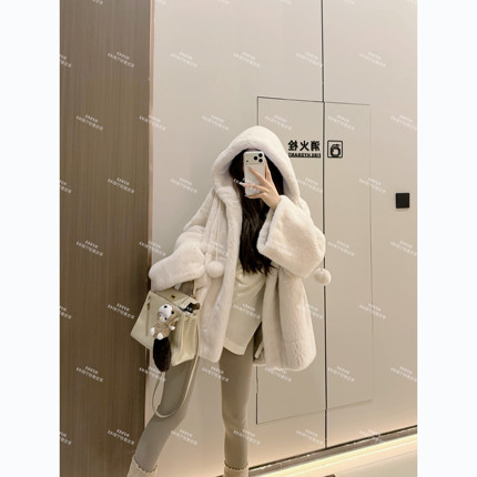 ENFUR | 小雪球儿 新款连帽水貂皮草外套GG79169