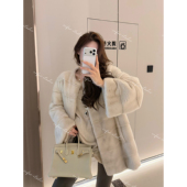 紫金级短二宽松大袖 ENFUR 绝美横排 水貂皮草外套GG79129