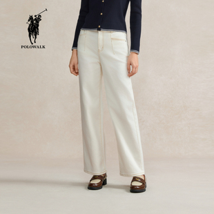 POLOWALK女式牛仔裤2025秋冬新品休闲百搭直筒阔腿裤AG8W54720071