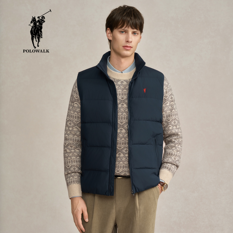 POLOWALK男装2025冬季保罗新品男式直筒休闲羽绒马甲AK8W54100021