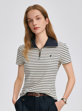 POLOWALK女装夏季新品简约时尚百搭款女式短袖POLO衫AT9W52E10731