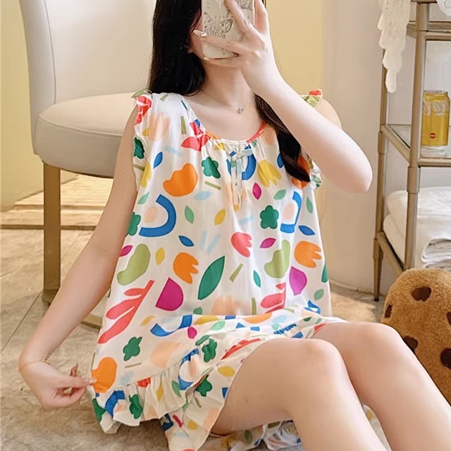 2025新款棉绸睡衣女夏季薄款短袖短裤两件套装性感绵绸少女家居服