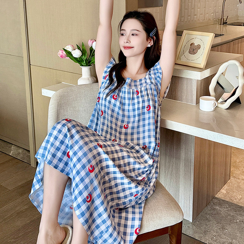 韩版甜美可外穿绵绸套装短袖棉绸睡衣女夏季青年款大码空调家居服