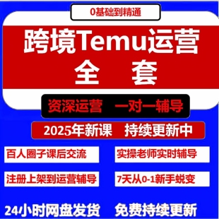 2025年Temu拼多多海外跨境电商开店选品实战营进口贸易入门到精通
