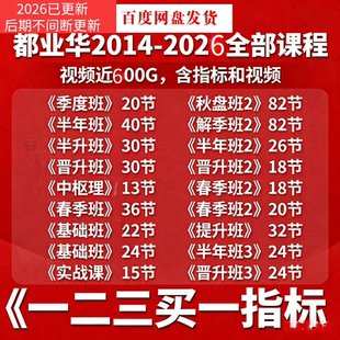  2026都业华600G缠论中枢课程完整版实战视频笔记从零学缠论技巧